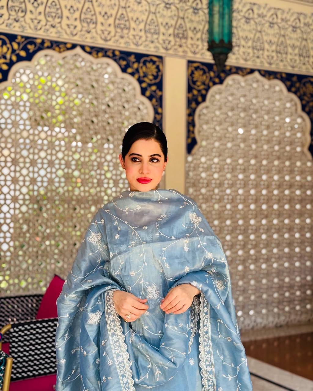 Elegance in Blue A Woman's Empowering Presence