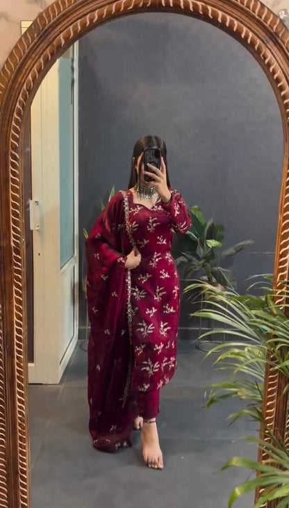 Designer Party Wear Look Top-Dupatta and Fully Stiched Bottom